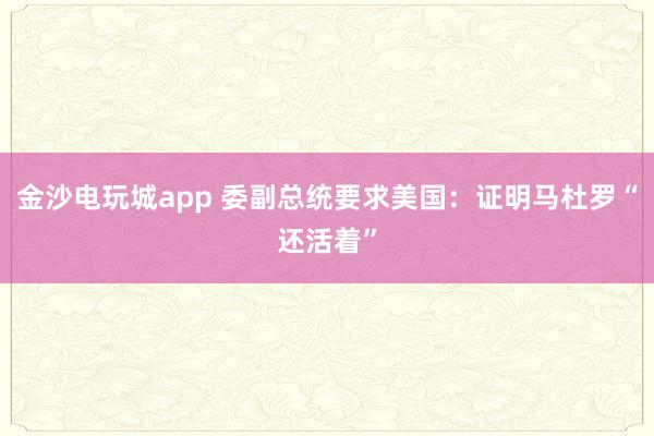 金沙电玩城app 委副总统要求美国：证明马杜罗“还活着”
