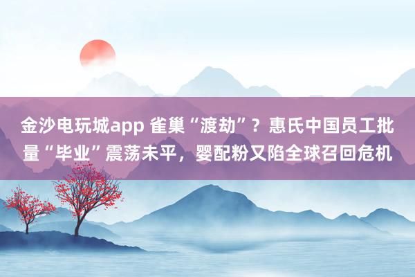 金沙电玩城app 雀巢“渡劫”？惠氏中国员工批量“毕业”震荡未平，婴配粉又陷全球召回危机