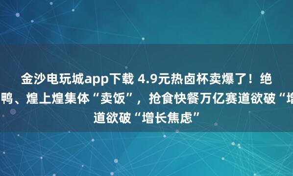 金沙电玩城app下载 4.9元热卤杯卖爆了！绝味、周黑鸭、煌上煌集体“卖饭”，抢食快餐万亿赛道欲破“增长焦虑”