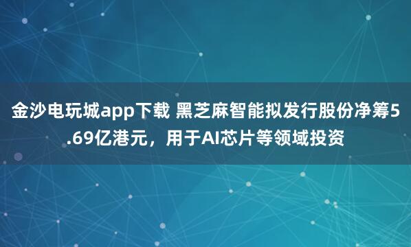 金沙电玩城app下载 黑芝麻智能拟发行股份净筹5.69亿港元，用于AI芯片等领域投资