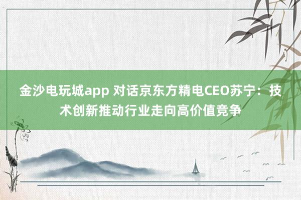 金沙电玩城app 对话京东方精电CEO苏宁：技术创新推动行业走向高价值竞争