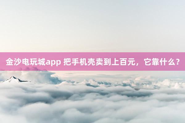金沙电玩城app 把手机壳卖到上百元，它靠什么？
