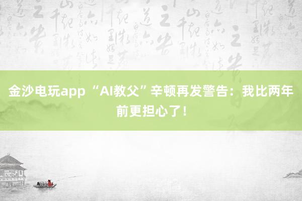 金沙电玩app “AI教父”辛顿再发警告：我比两年前更担心了！