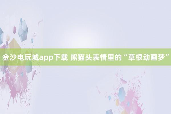 金沙电玩城app下载 熊猫头表情里的“草根动画梦”