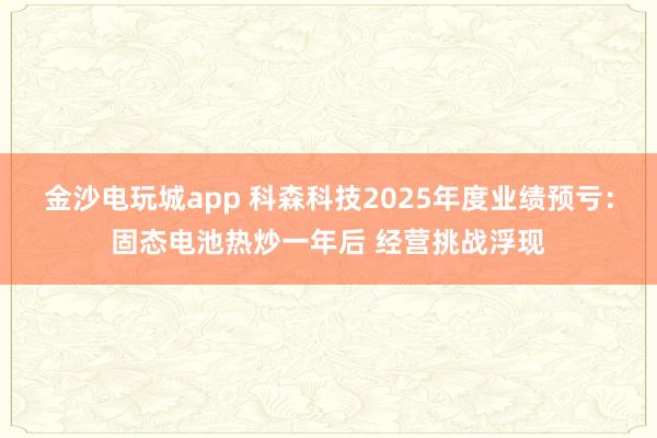 金沙电玩城app 科森科技2025年度业绩预亏：固态电池热炒一年后 经营挑战浮现