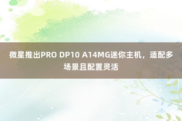 微星推出PRO DP10 A14MG迷你主机，适配多场景且配置灵活