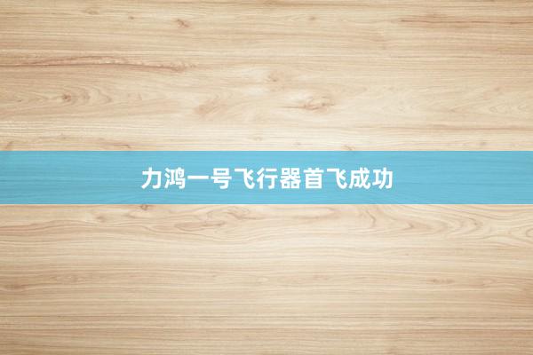 力鸿一号飞行器首飞成功