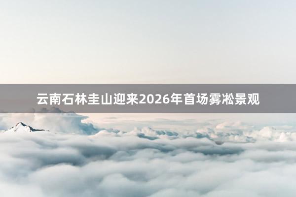 云南石林圭山迎来2026年首场雾凇景观