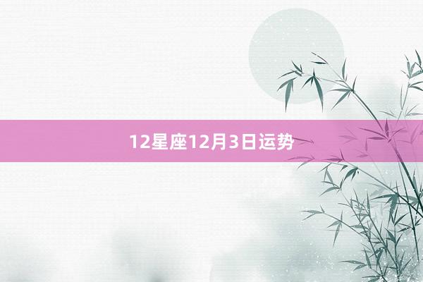 12星座12月3日运势