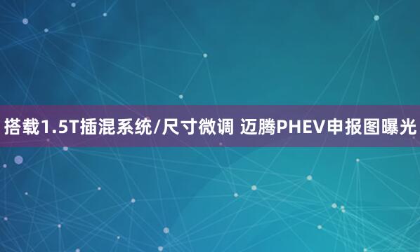 搭载1.5T插混系统/尺寸微调 迈腾PHEV申报图曝光