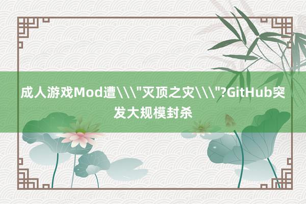 成人游戏Mod遭\