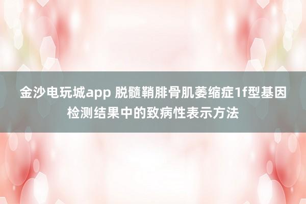金沙电玩城app 脱髓鞘腓骨肌萎缩症1f型基因检测结果中的致病性表示方法