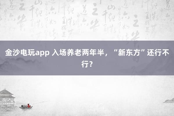 金沙电玩app 入场养老两年半,“新东方”还行不行?