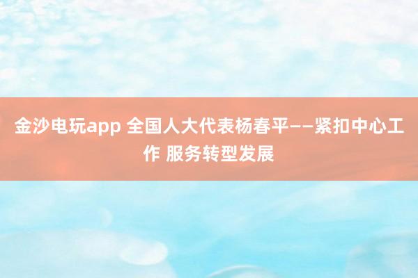 金沙电玩app 全国人大代表杨春平——紧扣中心工作 服务转型发展