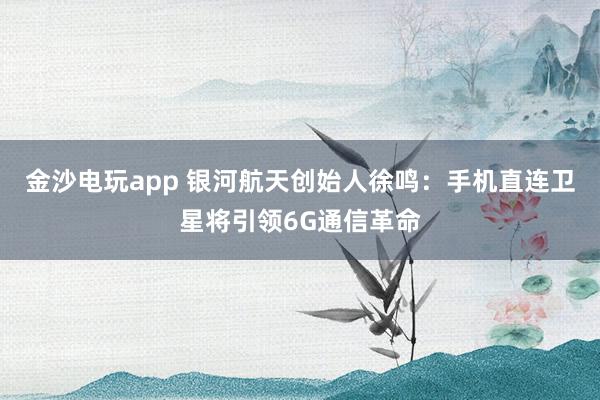 金沙电玩app 银河航天创始人徐鸣：手机直连卫星将引领6G通信革命