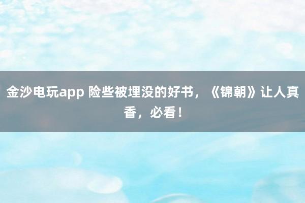 金沙电玩app 险些被埋没的好书，《锦朝》让人真香，必看！