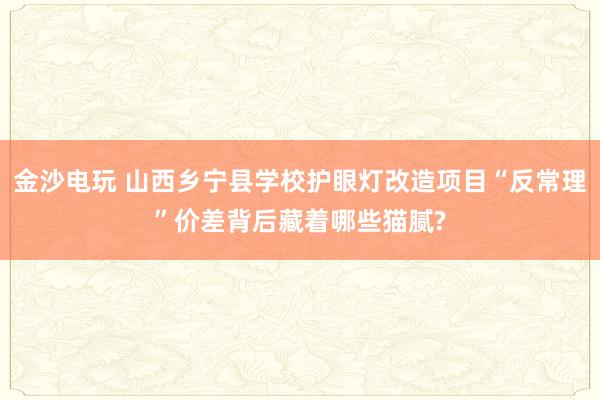 金沙电玩 山西乡宁县学校护眼灯改造项目“反常理”价差背后藏着哪些猫腻?