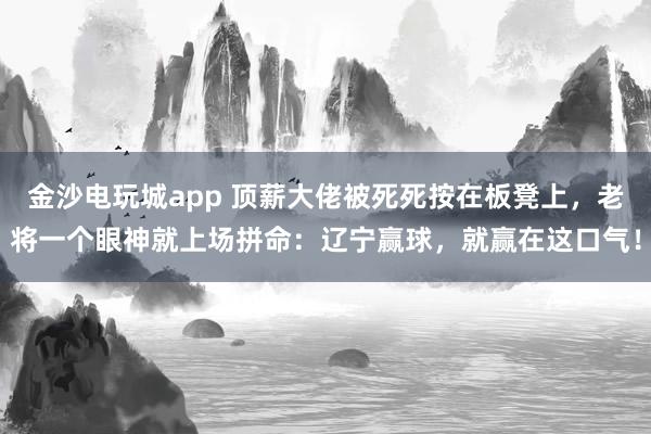 金沙电玩城app 顶薪大佬被死死按在板凳上，老将一个眼神就上场拼命：辽宁赢球，就赢在这口气！