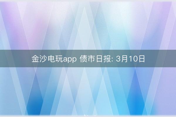金沙电玩app 债市日报: 3月10日